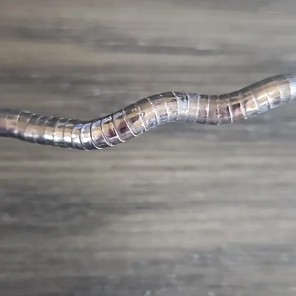 Fun Flexible Silver Snake Chain with a Chunky Crystal Ball Pendant - Picture 7 of 7